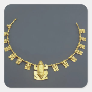 Ketting van Quimbaya met kikkers uit Colombia Vierkante Sticker
