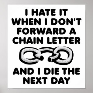 Kettingbrief Dood Grappige Poster