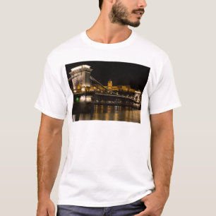 Kettingbrug met Buda Castle Hungary Boedapest T-shirt
