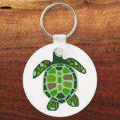 Kettingen met gom-zeeen schildpad sleutelhanger (Voorkant)