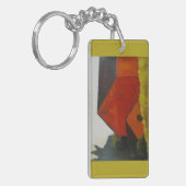 Kettingen met rode schuur sleutelhanger (Voorkant Links)