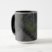 Kettingen op  Hout Mok (Voorkant links)