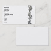 Kettingkoppeling zwart-wit en witmatig minimalisti visitekaartje (Voorkant / Achterkant)