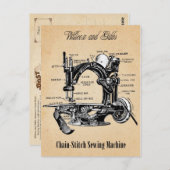 kettingschroefnaaimachine briefkaart (Voorkant / Achterkant)