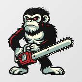 Kettingzaag Chimp Raamsticker (Vel)