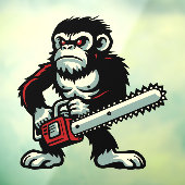 Kettingzaag Chimp Raamsticker (Vel 3)