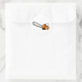 kettingzaagretrstijl ronde sticker (Tas)