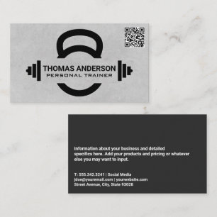 Kettle Bell   Barbell   QR-code zakelijke kaart Visitekaartje