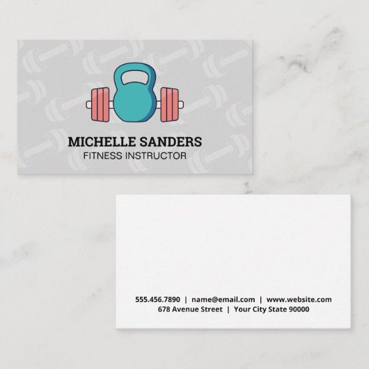 Kettle Bell | Dumbbell Pattern Visitekaartje (Voorkant / Achterkant)