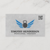 Kettle Bell | Fitness QR Code Optie Visitekaartje (Voorkant)
