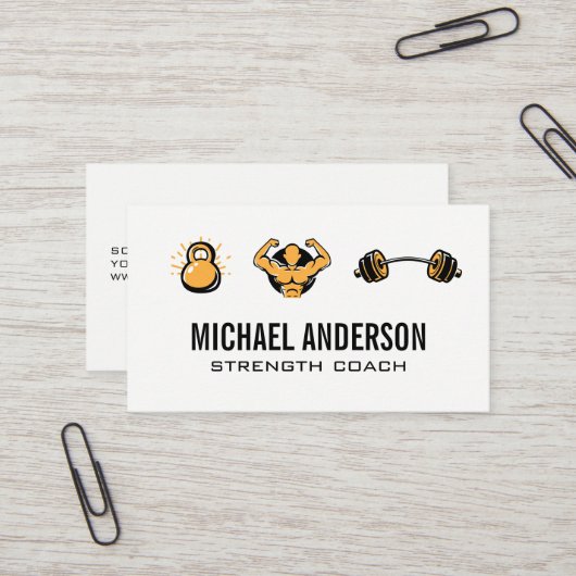 Kettle Bell | Gewichten | Fitness Visitekaartje (Voorkant / Achterkant in situ)