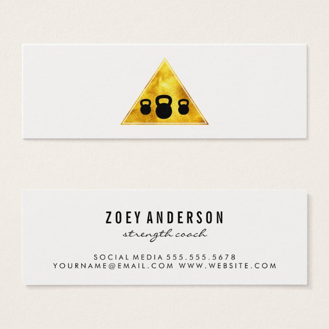 Kettle Bell Personal Trainer Benoeming Mini Visitekaartjes (Voorkant /achterkant)