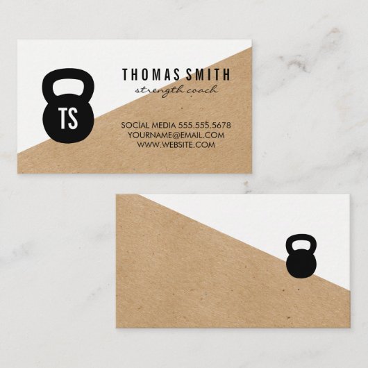 Kettle Bell Persoonlijke Trainer | Monogram Visitekaartje (Voorkant / Achterkant)