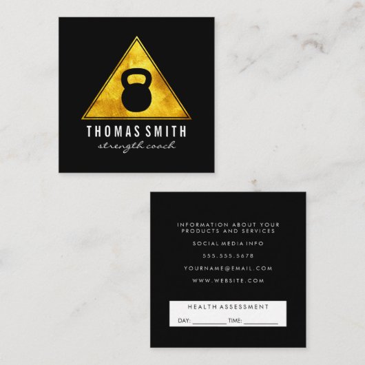 Kettle Bell Persoonlijke Trainersafspraak Afsprakenkaartje (Voorkant / Achterkant)