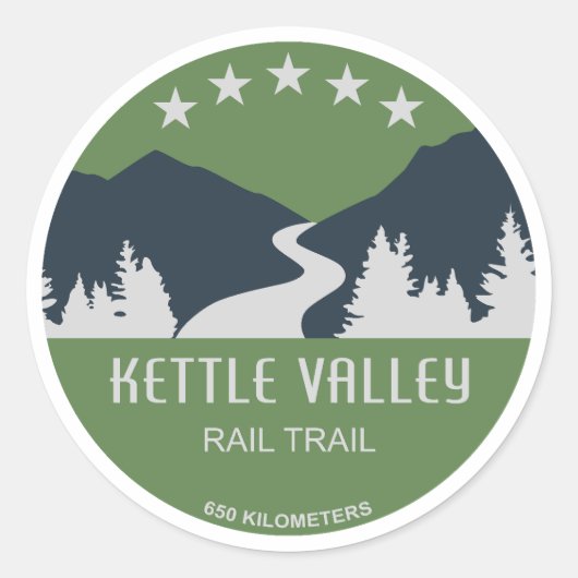 Kettle Valley Rail Trail Verenigd Koninkrijk Ronde Sticker (Voorkant)