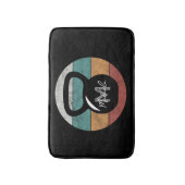  kettlebell aangepast monogram initiaal badmat (Voorkant Verticaal)