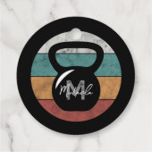 kettlebell aangepast monogram initiaal bedankjes labels (Achterkant)