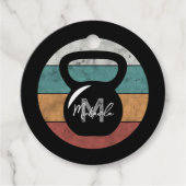 kettlebell aangepast monogram initiaal bedankjes labels (Voorkant)