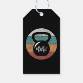 kettlebell aangepast monogram initiaal cadeaulabel (Voorkant)