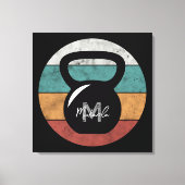 kettlebell aangepast monogram initiaal canvas afdruk (Voorkant)