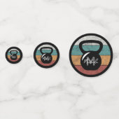 kettlebell aangepast monogram initiaal confetti (Achterkanten)