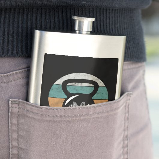  kettlebell aangepast monogram initiaal flacon (Voorbeeld)