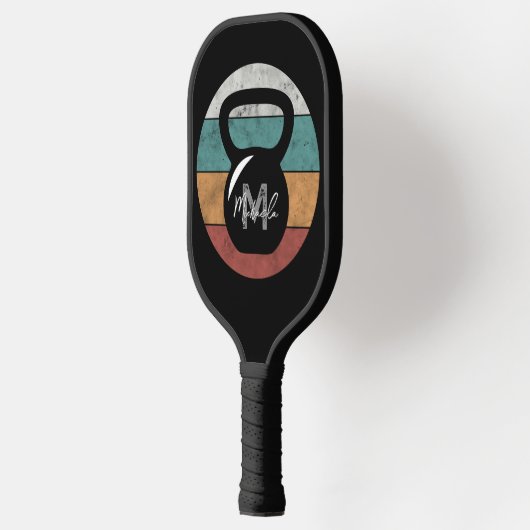 kettlebell aangepast monogram initiaal pickleball paddle (Links)