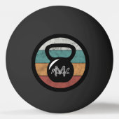 kettlebell aangepast monogram initiaal pingpongballen (Voorkant)