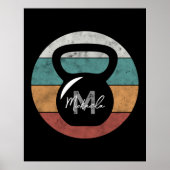 kettlebell aangepast monogram initiaal poster (Voorkant)
