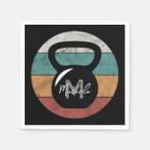  kettlebell aangepast monogram initiaal servet (Voorkant)