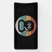  kettlebell aangepast monogram initiaal spandoek (Verticaal)