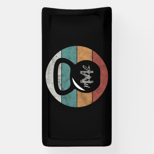 kettlebell aangepast monogram initiaal spandoek (Verticaal)