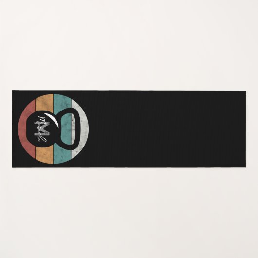  kettlebell aangepast monogram initiaal yogamat (Voorkant (horizontaal))