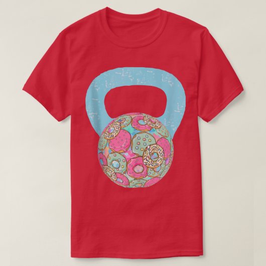 Kettlebell Donut Funny Doughnut Fitness Humor T-shirt (Design voorkant)