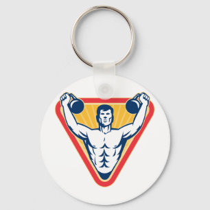 Kettlebell Exercise Weight Training Retro Sleutelhanger