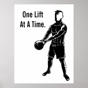 Kettlebell gewichten Workout Fitness Motivatie Poster