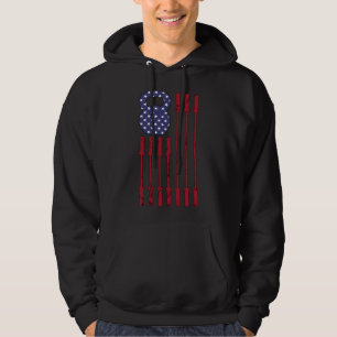 Kettlebell Grappige Gym Workout Amerikaanse Vlag V Hoodie