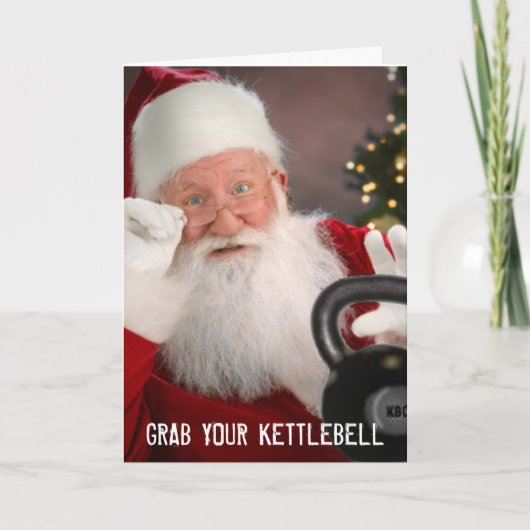 Kettlebell kerstkaart feestdagen kaart (Voorkant)