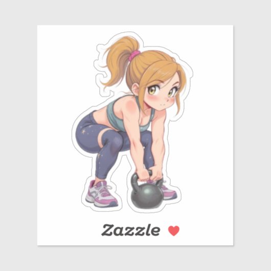 Kettlebell Meisje Sticker (Vel)
