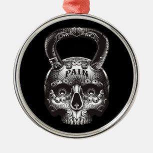 Kettlebell Skull - Gym Workout Motivatie Metalen Ornament