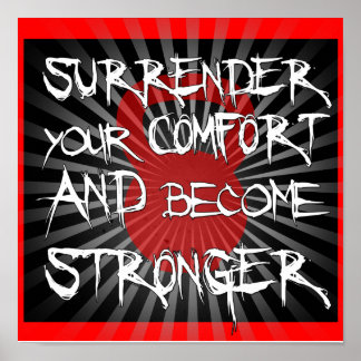 Kettlebell Surrrender & groef krachtige fitness pr Poster