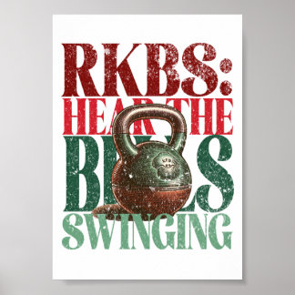 Kettlebell Swings Leuke Kerstversie Fitness Poster