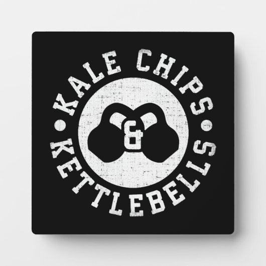 Kettlebells en boerenkoolchips - Funny Novelty Wor Fotoplaat (Voorkant)