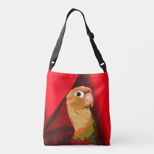 Keuk anananas Groene Cheek Conure Paraket Red Crossbody Tas (Achterkant)