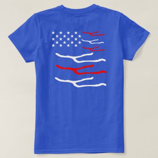 Keuka Lake 4th of Juli T-Shirt Womens (Design achterkant)