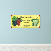 Keuka Lake Concord Grapes Label Canvas Afdruk (Insitu (Houten vloer))