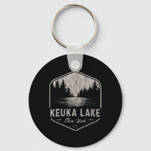 Keuka Lake New York Buiten Activiteiten Vintage Sleutelhanger