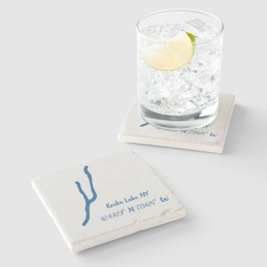 Keuka Lake, NY Marble Onderzetter (Zijkant)