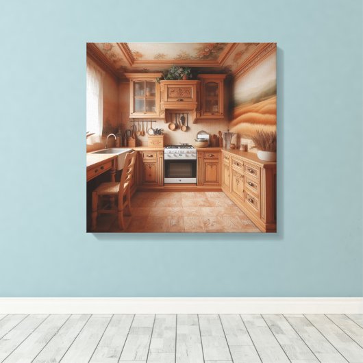 Keuken 2 canvas afdruk (Insitu (Houten vloer))