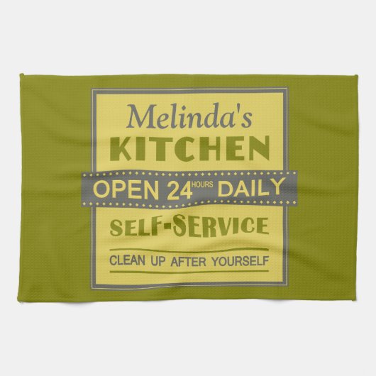 Keuken - aangepaste naam - handdoek (Horizontaal)